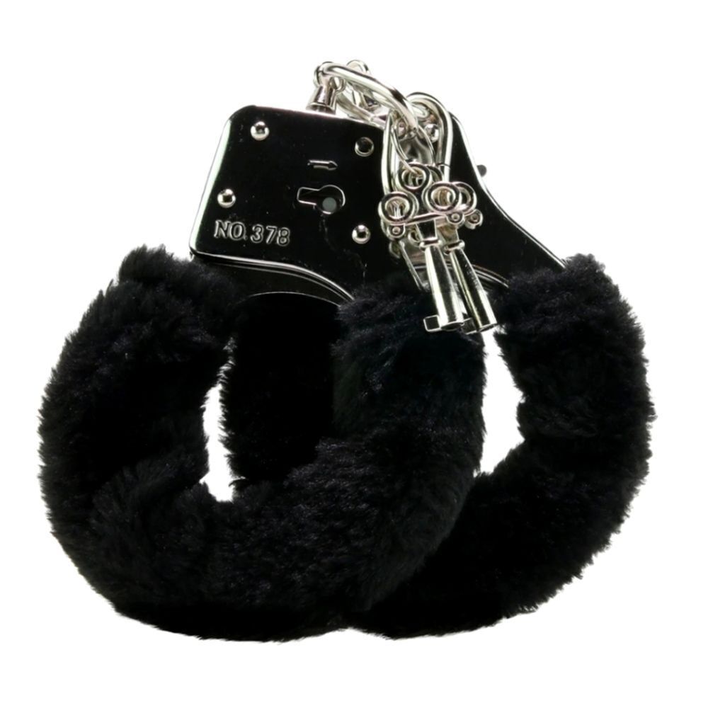 Novelty Black Furry Handcuffs